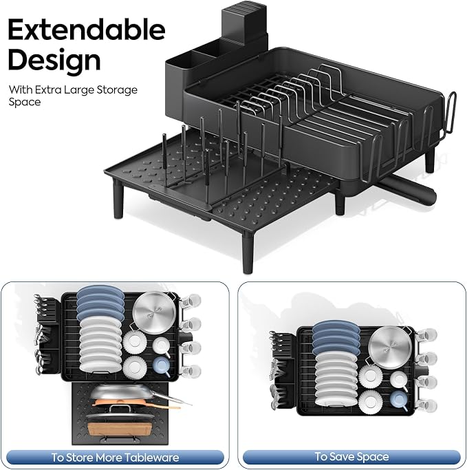 Expandable Dish Rack with Drainboard - Image 4