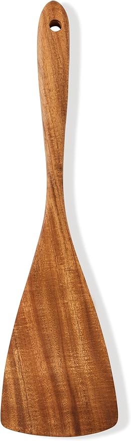 Jilla-hla Wooden Spatula Nonstick Turner Acacia Wood, Long Handle Flat Frying by Jilla-hla