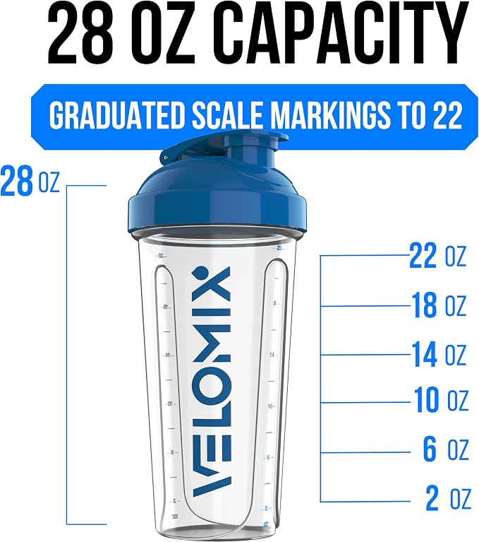 VELOMIX -2 Pack- 28 oz Protein Shaker Bottles - Image 4