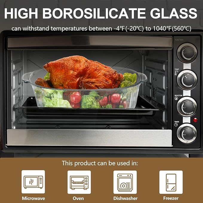 Luvan 2.8L/3Qt Glass Casserole Dish - Image 4