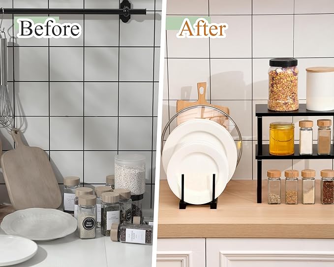 Marsui 4 Pcs Kitchen Organizer Accessories Set Cabinet Organizer Shelf and - Image 3