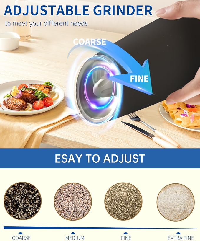 CIRCLE JOY Gravity Electric Pepper Grinder Salt Grinder Pepper Griner Mill - Image 4
