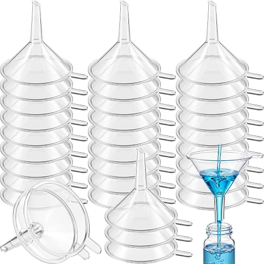 Hoolerry 50 Pcs Small Funnel for Filling Small Bottles Clear Plastic Mini by Hoolerry