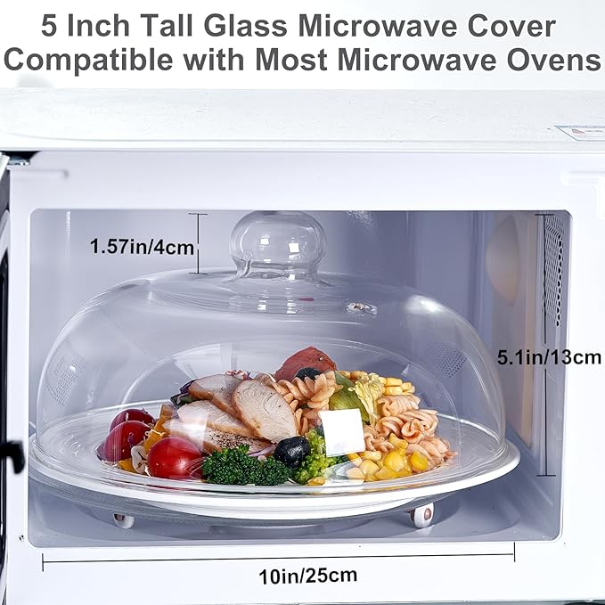 10 Inch Borosilicate Glass Microwave Splatter Cover - Image 4