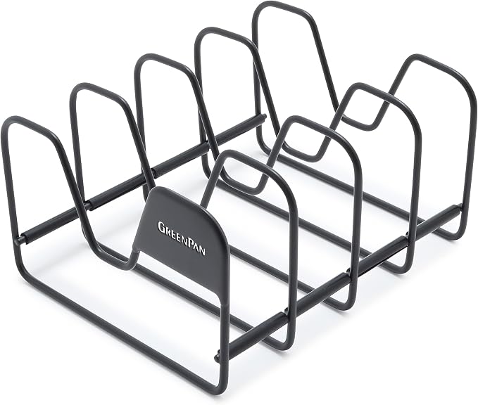 GreenPan Stainless Steel Wire Pots and Pans Lid Storage Rack, Holds 4 Lid Covers by GreenPan