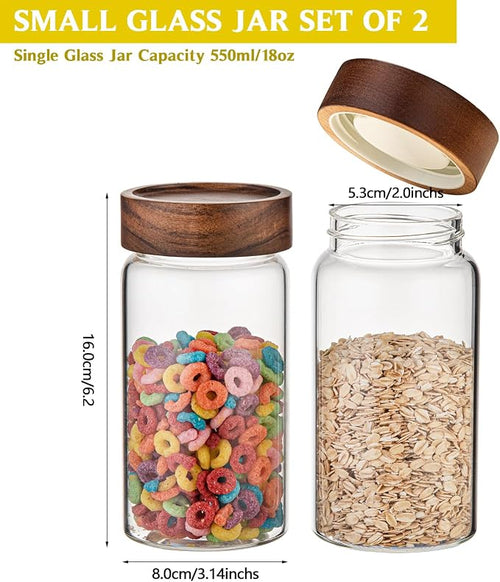 18 OZ Glass Coffee Jars with Top Screw Lid Ground Sugar Spice Herb Container - Image 2