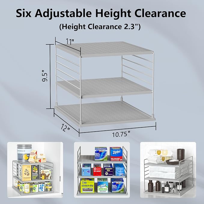 2 PACK Cabinet Organizer- Divided Compartment Holder - Image 3