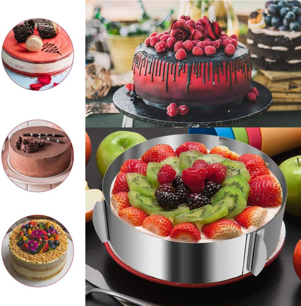 Cake Ring Mould for Baking,15cm Height,Stainless Steel Round Cake Mold
