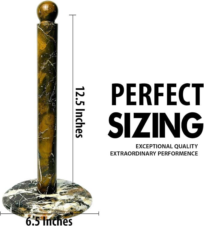 Handmade Black and Gold Marble Paper Towel Holder – Luxury Countertop Stand - Image 5