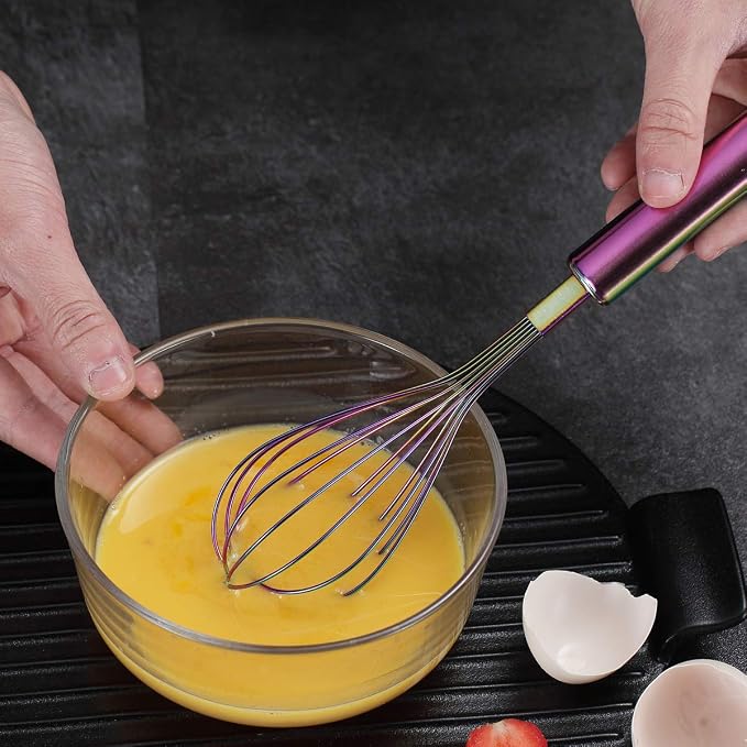 Berglander Rainbow Whisk Pack of 3 Stainless Steel 8", Titianium Plating - Image 7