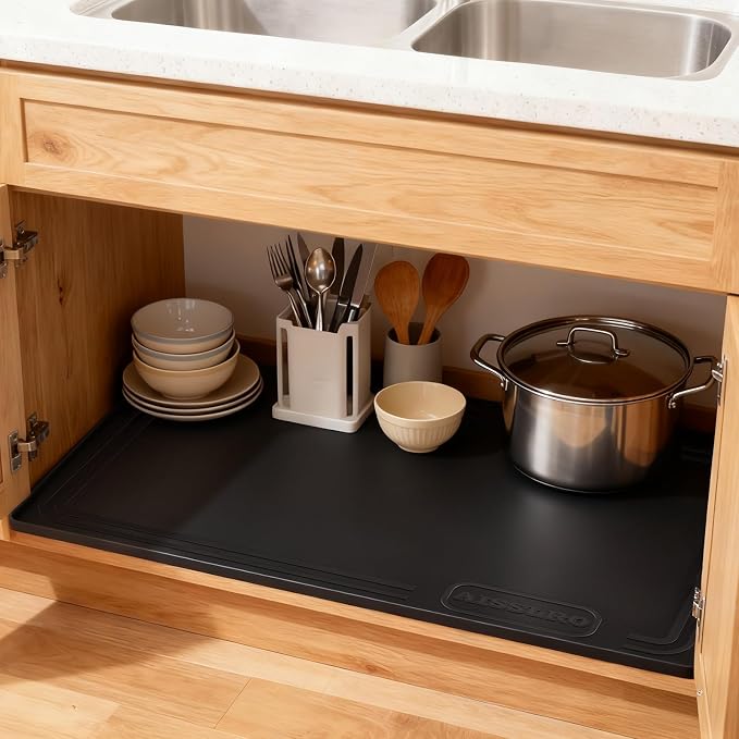 Aisslro Under Sink Mat 22" X 19", Waterproof Silicone Cabinet Organizer - Image 8