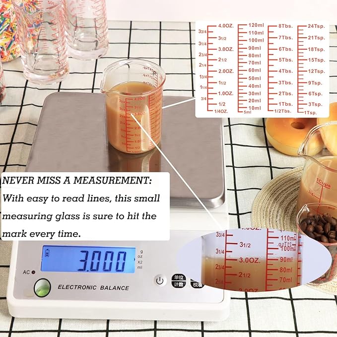 High Borosilicate Glass Measuring Cup-V-Shaped Spout，Glass Measuring Beaker - Image 4