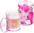 XIPENGKEJI 2 Pack Qtip Holder, Canister Apothecary Jar Set, Bathroom Jars by XIPENGKEJI