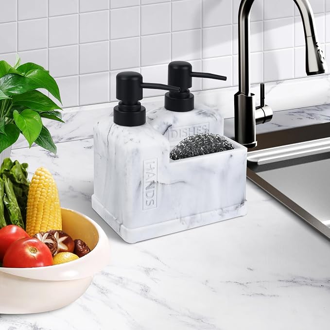 Kitchen Hand Soap and Dish Soap Dispenser Set, Dual Soap Dispenser - Image 5