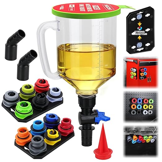 18-Piece Engine Oil Funnel Kit, 1.59QT/1.5L Automotive Oil Funnel Set by SEDY
