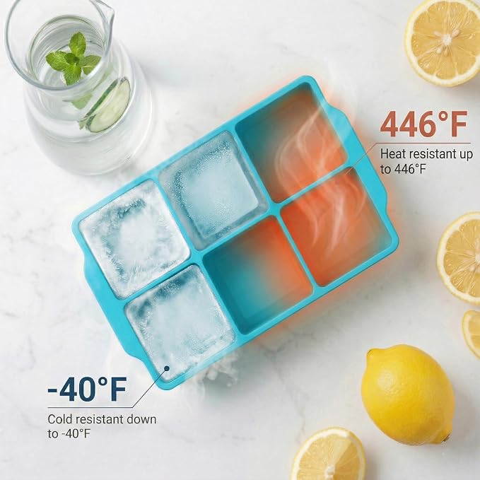 KitchFort Large Silicone Ice Cube Tray, Easy Release 2" Big Ice Cubes - Image 6