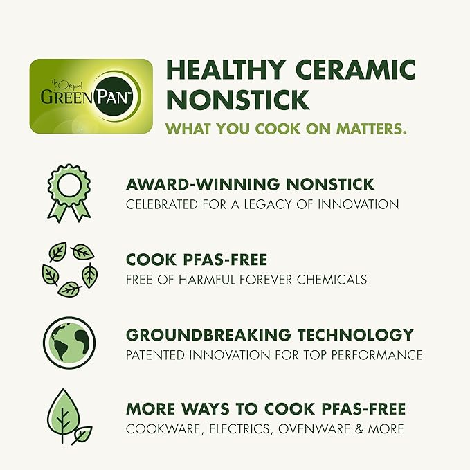 GreenPan 12 Piece Nonstick Swift Cookware Set, Ceramic PFAS-Free Pots & Pans - Image 9