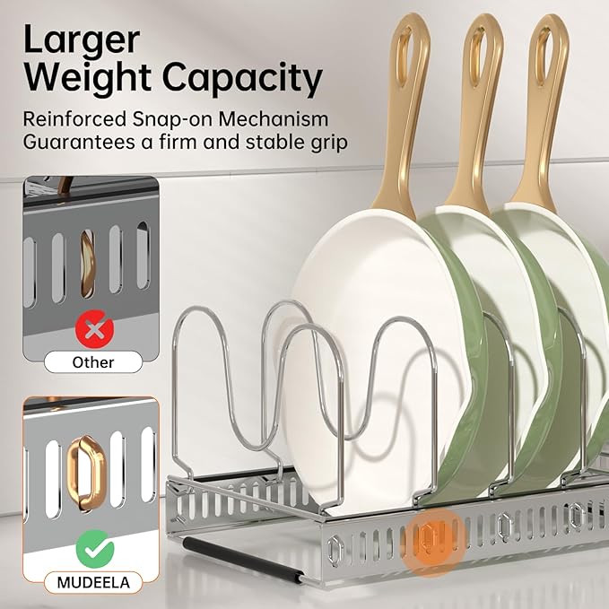 MUDEELA Pots and Pans Organizer Rack - Image 3