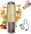 CIRCLE JOY 2-Speed Gravity Electric Pepper Grinder, Rechargeable Salt Grinder by CIRCLEJOY