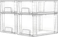 Vtopmart 4 Pack Clear Stackable Storage Drawers, Under Sink and Kitchen by Vtopmart