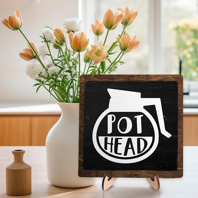 Vintage Coffee Bar Sign, Wooden Coffee Decor - Image 3