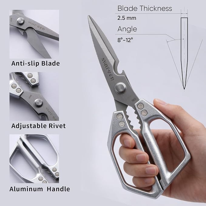Kitchen Scissors Set 2PCS, Kitchen Shears Heavy Duty Poultry Shear Japan Meat - Image 6