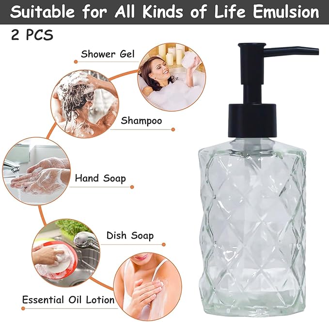 Crystal Clear Glass Soap Dispenser - Image 4