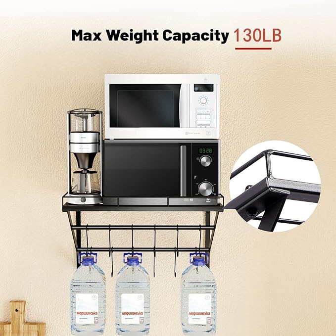 OROPY 31 Inch Wall Mounted Pot Rack Storage Shelf - Image 3