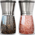 Stainless Steel Salt and Pepper Grinder Set of 2 – Manual Adjustable Ceramic by BENICCI