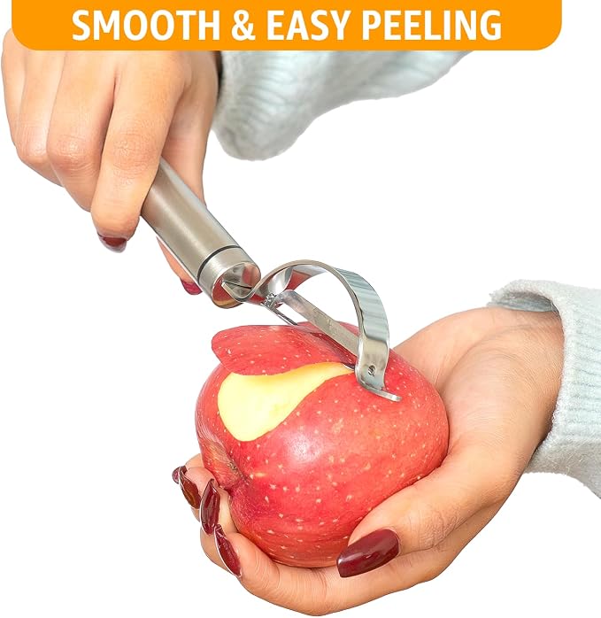 Potato Peeler Stainless Steel, Curved Multifunctional Vegetable Peeler - Image 5