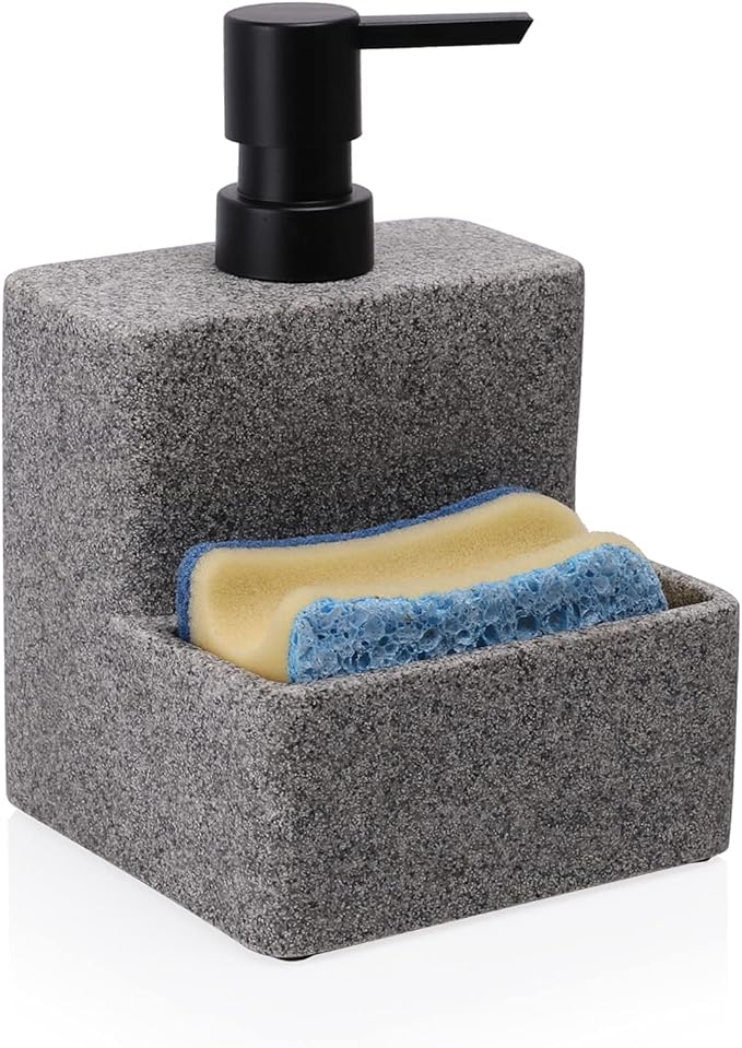 zccz Soap Dispenser with Sponge Holder, Liquid Hand and Dish Soap Dispenser by zccz