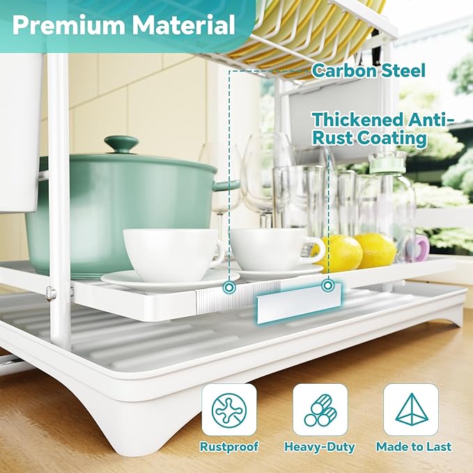 Simple Trending Dish Drying Rack, 2-Tier Dish Rack - Image 6