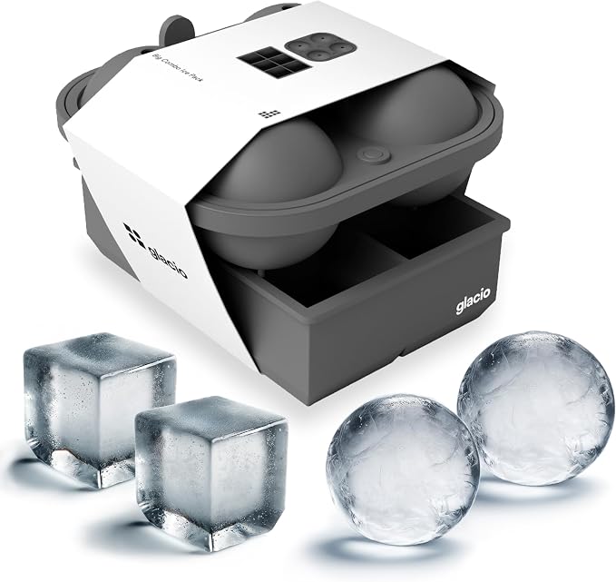 Ball Ice Cube Tray and Big Ice Cube Molds by glacio