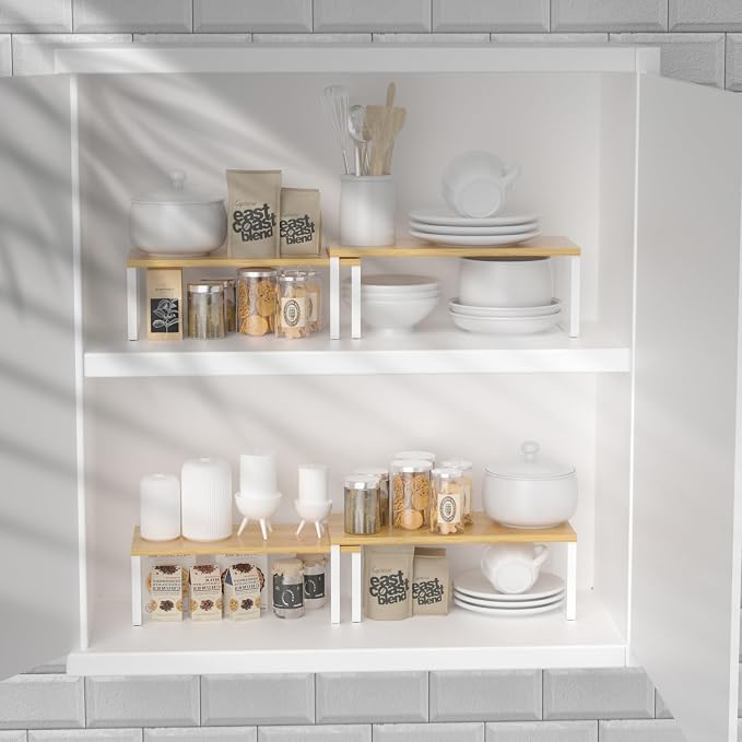 NEX Kitchen Cabinet and Counter Shelf Organizer, Stackable & Expandable - Image 2