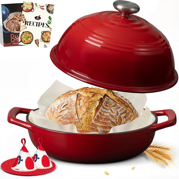 Overmont Enameled Cast Iron Bread Oven - 6QT Bread Dutch Oven by Overmont