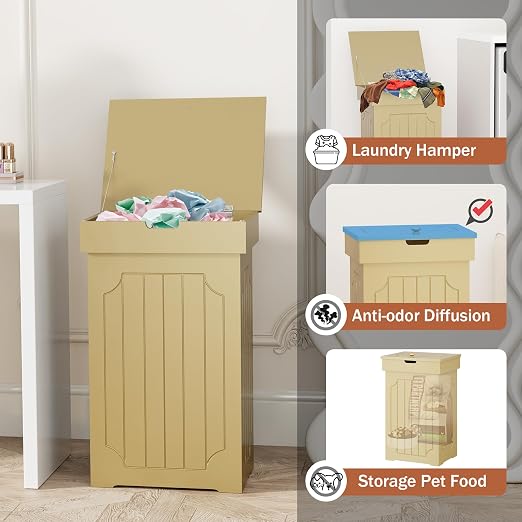 Function Home Trash Can Cabinet, 13 Gallon Kitchen Garbage Can, Wood Recycling - Image 6