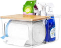 iCASA Trash Bag Dispenser Under Sink Organizer, 2-in-1 Acrylic Trash Bags Holder by iCASA