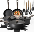 Astercook 19 Pcs Pots and Pans Set Non Stick, Non toxic Healthy Kitchen Cooking by Astercook