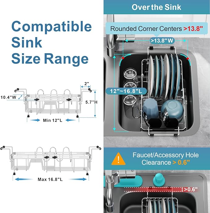 GSlife Small Sink Dish Drying Rack - Image 3