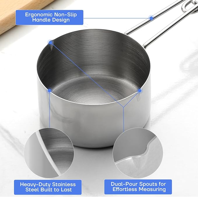 10-Piece Stainless Steel Measuring Cups and Spoons Set - Image 3