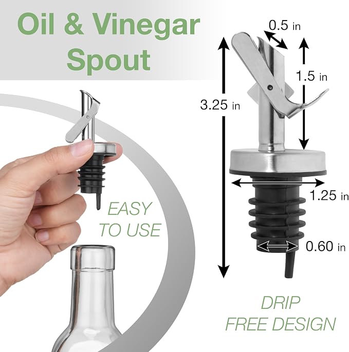 GREENOLIVE Olive Oil Dispenser Bottle - 17 oz. Clear Glass Bottle - Ideal - Image 5