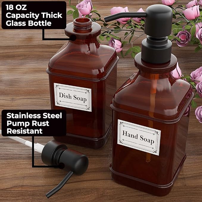 GLADPURE Soap Dispenser 2 Pack, Hand Soap Dispensers - Image 2