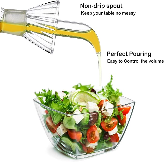 HAIZEEN 5 oz Glass Oil Dispenser Bottle, No Funnel Needed Cruet Decanter - Image 2