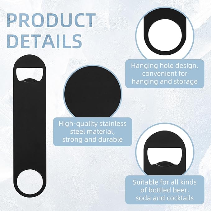 50 Pack Flat Beer Bottle Opener 7 inch Stainless Steel Flat Bottle Opener Beer - Image 3