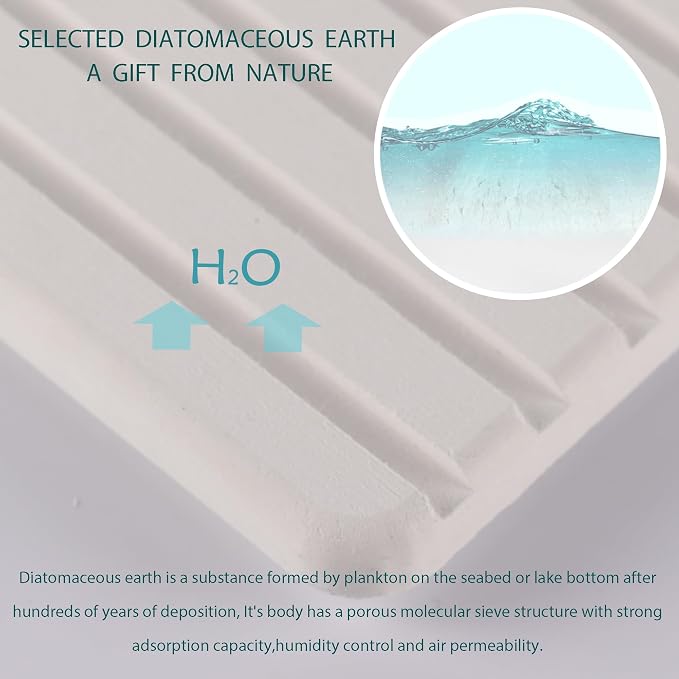 NiuYichee 2 PCS Water Absorbent diatomite Coasters, 12.2" x 4" Water Absorbing - Image 3