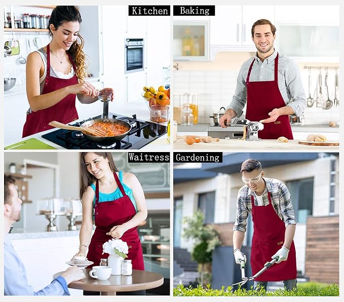 Yuubin Extra Large Aprons for Men Adjustable Button Apron - Image 5