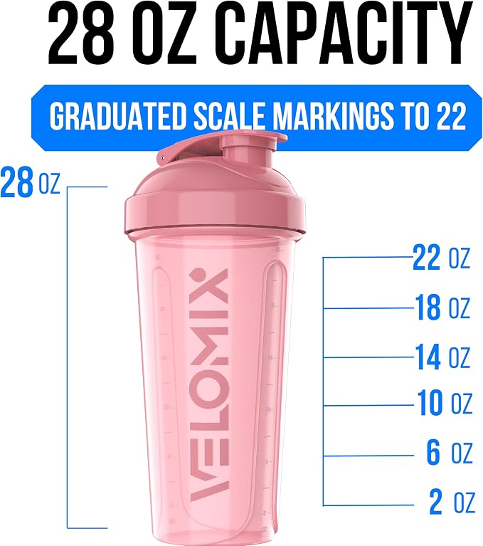 VELOMIX -2 Pack- 28 oz Protein Shaker Bottles - Image 4
