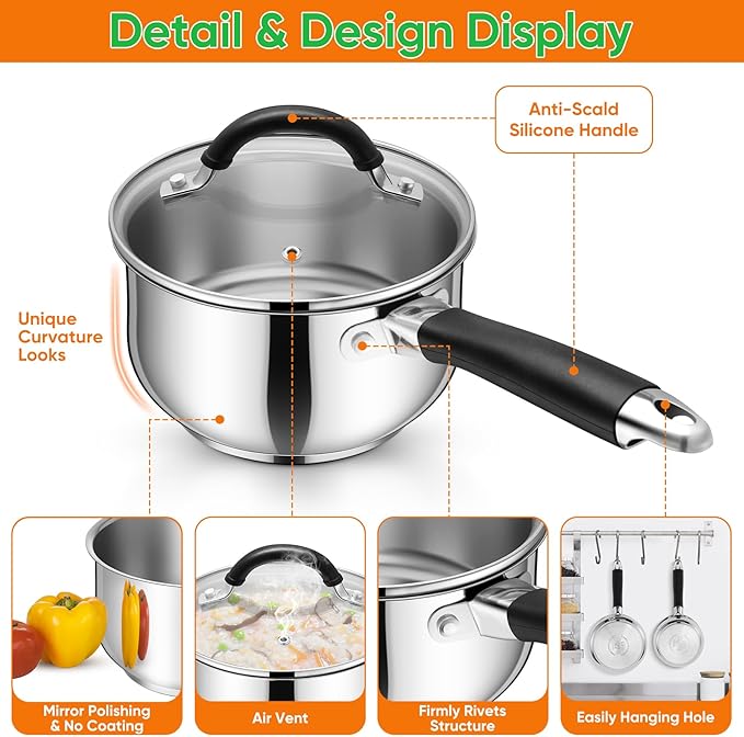 P&P CHEF 2 Quart Sauce Pan - Image 3