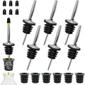 6PCS Bottle Pourer with Adapters, Oil Pourer Spout with Rubber Dust Caps by BALTRE