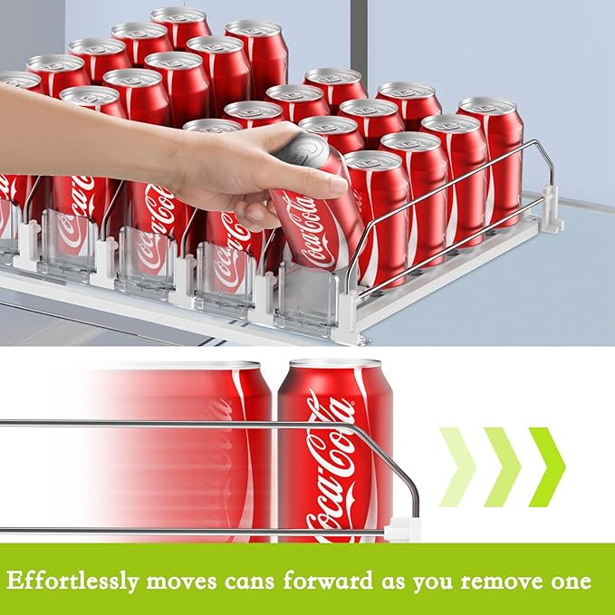 IBORING Drink Organizer for Fridge, Self Pushing Fridge Drink Organizer - Image 2